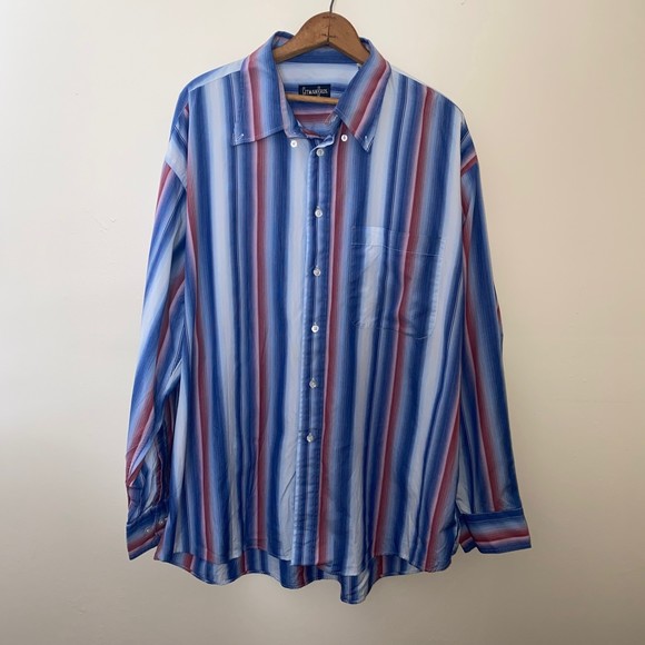 Gitman Bros mens button down shirt  blue white red size XXL - Picture 1 of 3